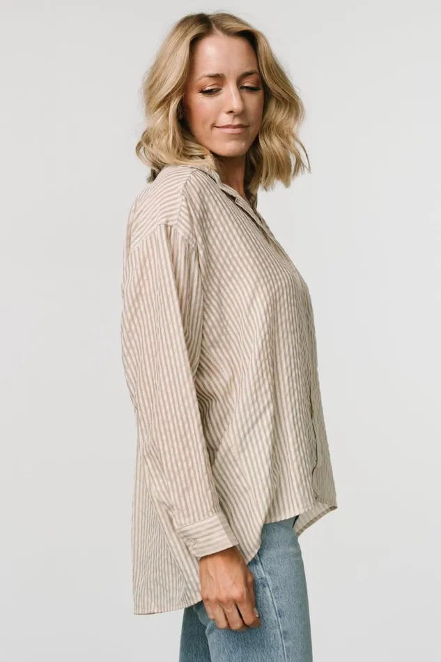 Baltic Born Blouses Shirts Women Sheldon Striped Oversized Top Natural Baltic Born Blouses Shirts Women Sheldon Striped Oversized Top Natural