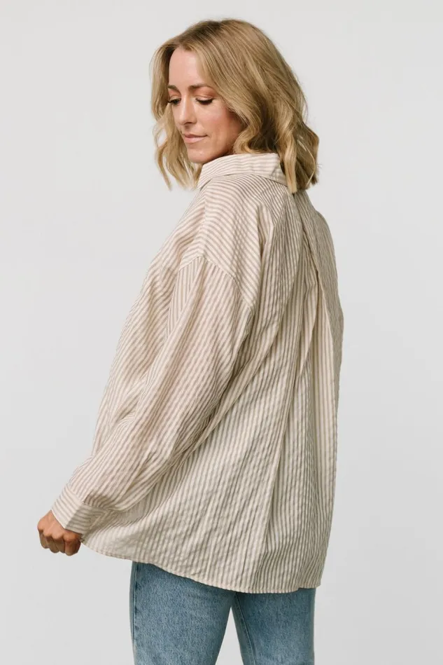 Baltic Born Blouses Shirts Women Sheldon Striped Oversized Top Natural Baltic Born Blouses Shirts Women Sheldon Striped Oversized Top Natural