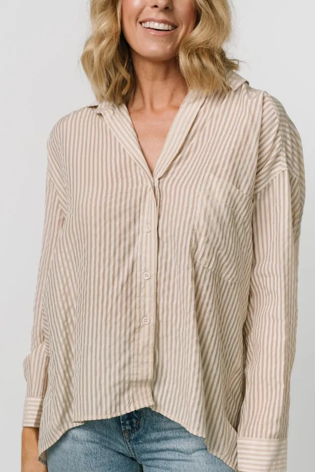 Baltic Born Blouses Shirts Women Sheldon Striped Oversized Top Natural Baltic Born Blouses Shirts Women Sheldon Striped Oversized Top Natural