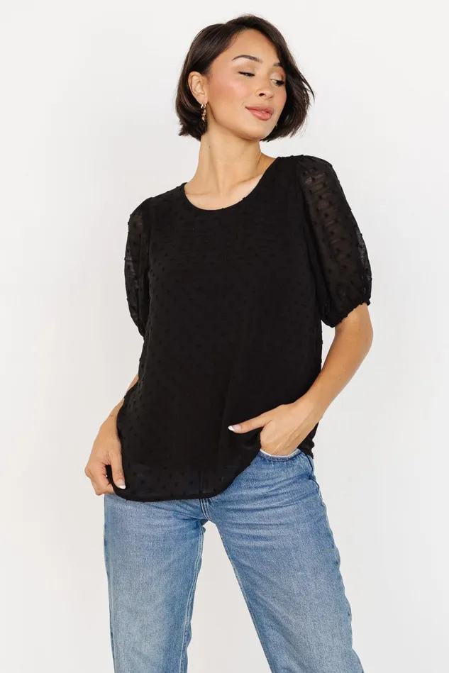 Baltic Born Blouses Shirts Women Tawnie Swiss Dot Top Black