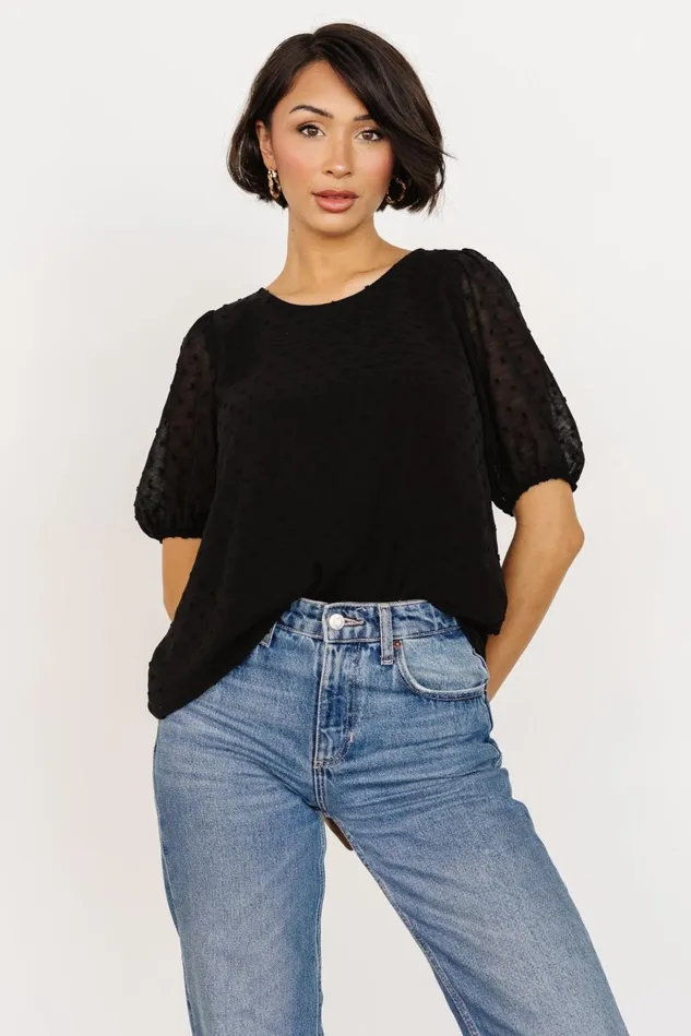 Baltic Born Blouses Shirts Women Tawnie Swiss Dot Top Black Baltic Born Blouses Shirts Women Tawnie Swiss Dot Top Black