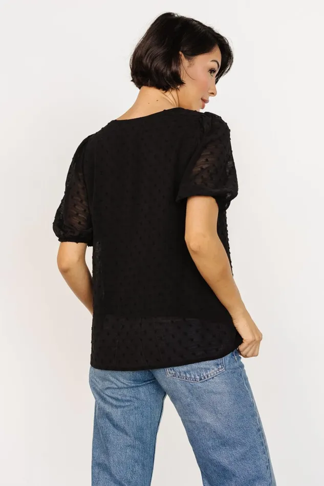 Baltic Born Blouses Shirts Women Tawnie Swiss Dot Top Black Baltic Born Blouses Shirts Women Tawnie Swiss Dot Top Black