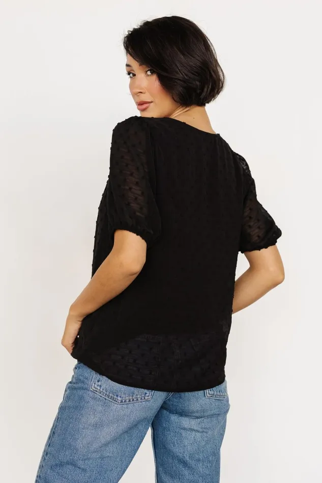 Baltic Born Blouses Shirts Women Tawnie Swiss Dot Top Black Baltic Born Blouses Shirts Women Tawnie Swiss Dot Top Black