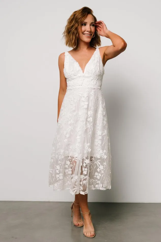 Baltic Born Bridal Women Larissa Midi Dress Off White
