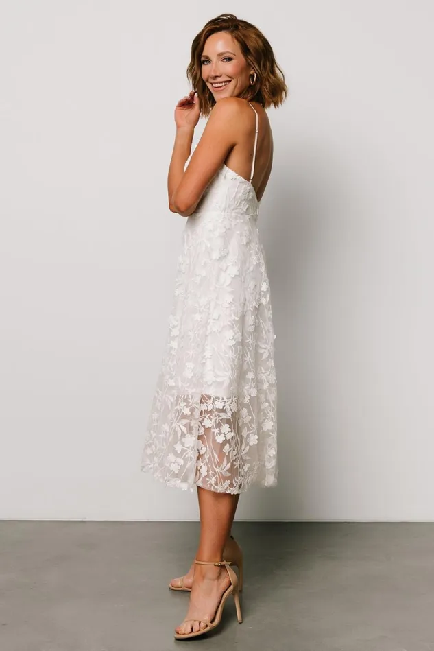 Baltic Born Bridal Women Larissa Midi Dress Off White Baltic Born Bridal Women Larissa Midi Dress Off White