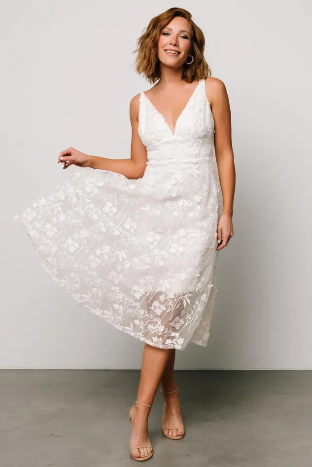Baltic Born Bridal Women Larissa Midi Dress Off White Baltic Born Bridal Women Larissa Midi Dress Off White