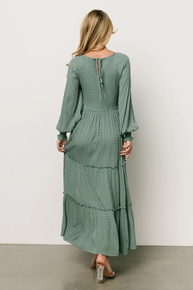 Baltic Born Bump Friendly Women Bayley Smocked Dotted Maxi Dress Dark Eucalyptus Baltic Born Bump Friendly Women Bayley Smocked Dotted Maxi Dress Dark Eucalyptus