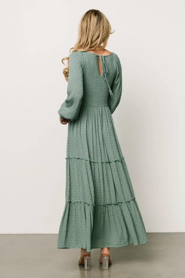 Baltic Born Bump Friendly Women Bayley Smocked Dotted Maxi Dress Dark Eucalyptus Baltic Born Bump Friendly Women Bayley Smocked Dotted Maxi Dress Dark Eucalyptus