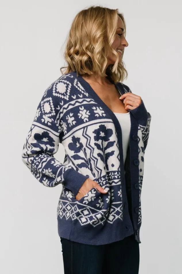Baltic Born Cardigans Women Jackson Oversized Cardigan Slate Print Baltic Born Cardigans Women Jackson Oversized Cardigan Slate Print