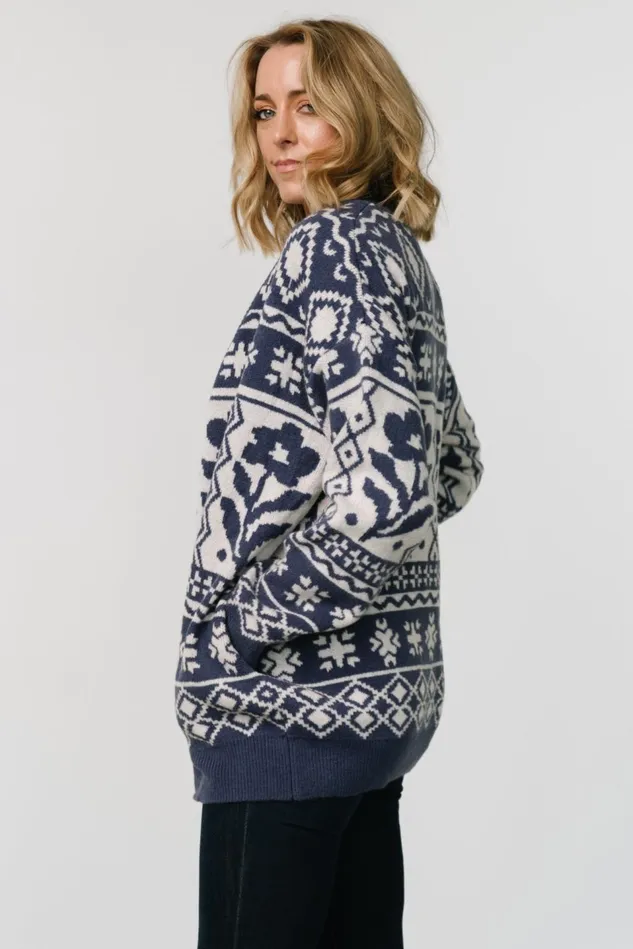 Baltic Born Cardigans Women Jackson Oversized Cardigan Slate Print Baltic Born Cardigans Women Jackson Oversized Cardigan Slate Print