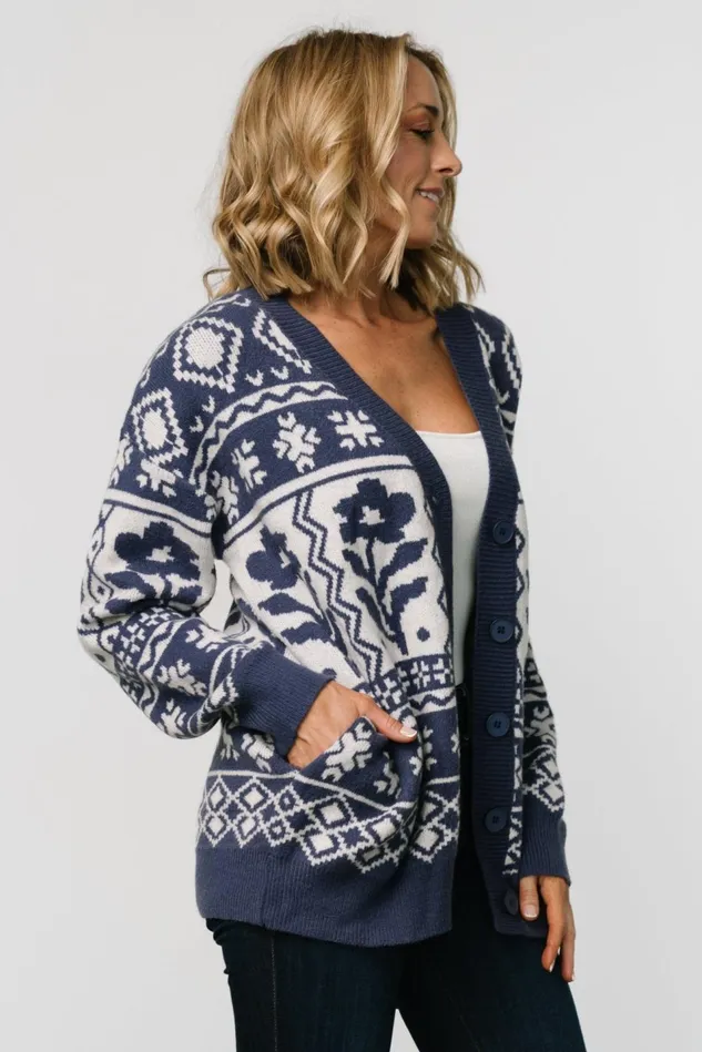Baltic Born Cardigans Women Jackson Oversized Cardigan Slate Print Baltic Born Cardigans Women Jackson Oversized Cardigan Slate Print