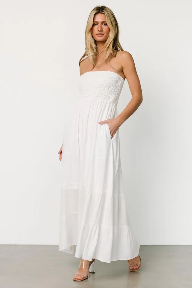 Baltic Born Cover Ups Women Domenica Strapless Maxi Dress Off White Baltic Born Cover Ups Women Domenica Strapless Maxi Dress Off White