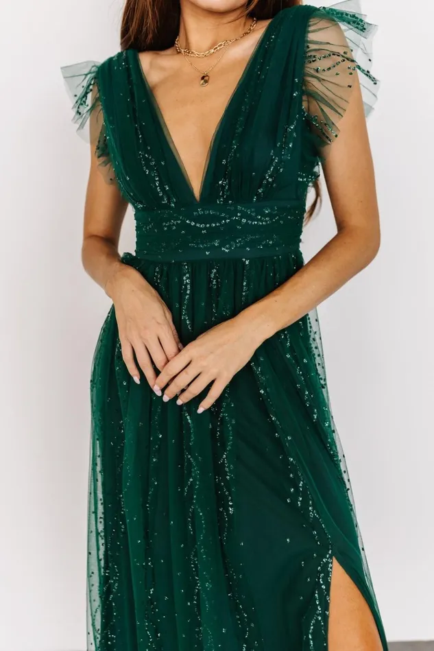 Baltic Born Embellished Sequin Women Annika Sequin Mesh Maxi Dress Green Baltic Born Embellished Sequin Women Annika Sequin Mesh Maxi Dress Green