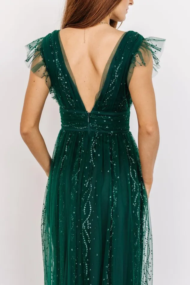 Baltic Born Embellished Sequin Women Annika Sequin Mesh Maxi Dress Green Baltic Born Embellished Sequin Women Annika Sequin Mesh Maxi Dress Green