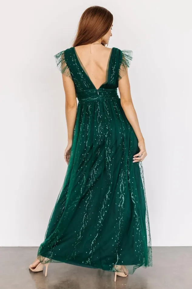 Baltic Born Embellished Sequin Women Annika Sequin Mesh Maxi Dress Green Baltic Born Embellished Sequin Women Annika Sequin Mesh Maxi Dress Green