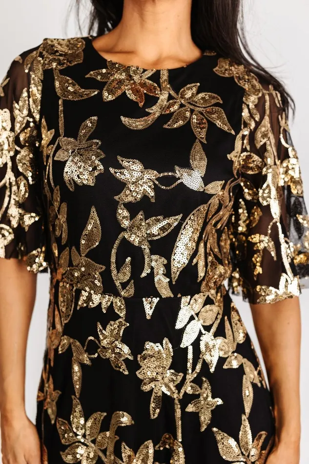 Baltic Born Embellished Sequin Women Lucy Sequin Dress Black Gold Baltic Born Embellished Sequin Women Lucy Sequin Dress Black Gold