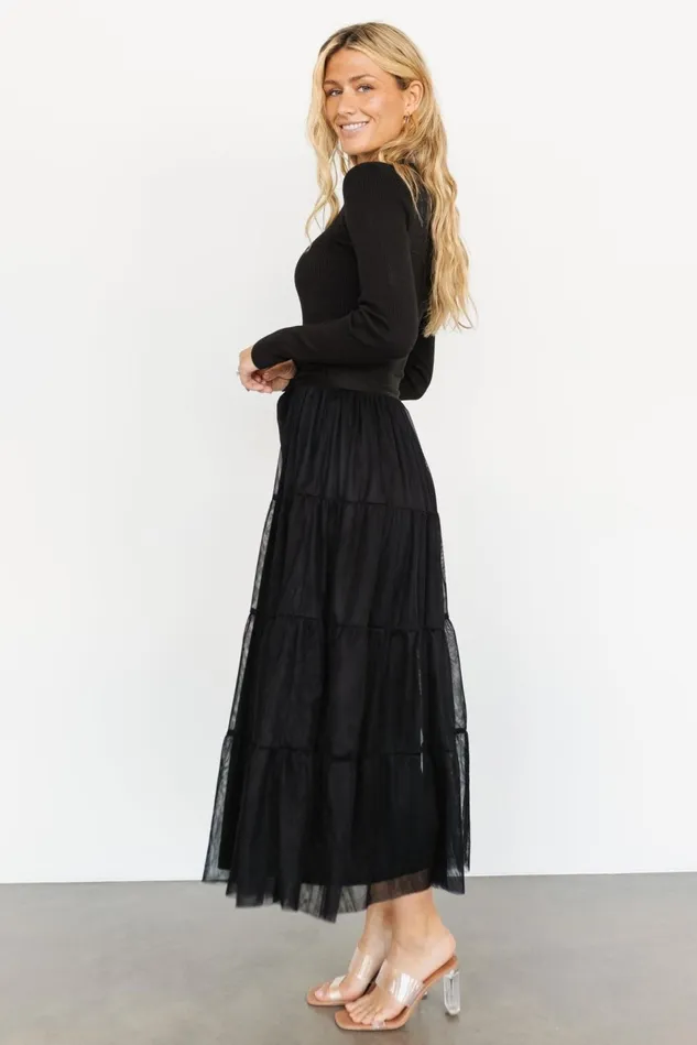 Baltic Born Maxi Dresses Women Demi Sweater Tulle Dress Black Baltic Born Maxi Dresses Women Demi Sweater Tulle Dress Black