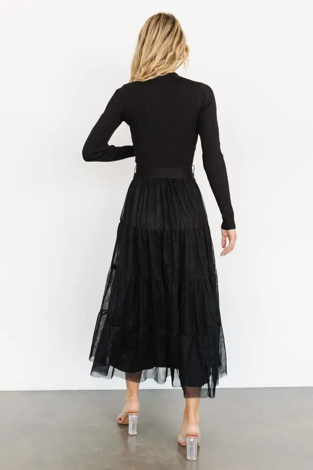 Baltic Born Maxi Dresses Women Demi Sweater Tulle Dress Black Baltic Born Maxi Dresses Women Demi Sweater Tulle Dress Black