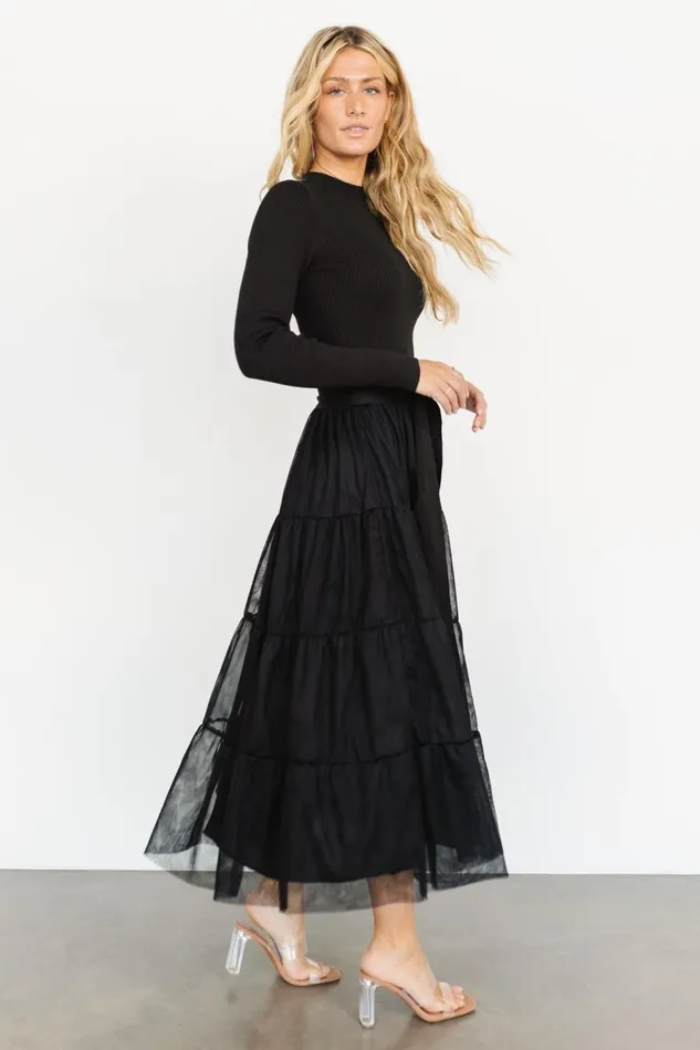 Baltic Born Maxi Dresses Women Demi Sweater Tulle Dress Black Baltic Born Maxi Dresses Women Demi Sweater Tulle Dress Black
