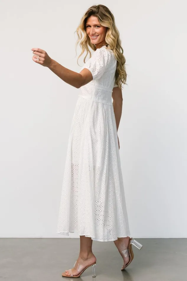 Baltic Born Midi Dresses Women Esther Eyelet Midi Dress Off White Baltic Born Midi Dresses Women Esther Eyelet Midi Dress Off White