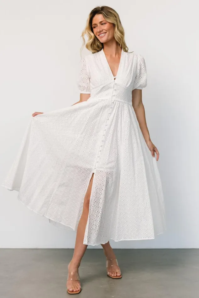 Baltic Born Midi Dresses Women Esther Eyelet Midi Dress Off White Baltic Born Midi Dresses Women Esther Eyelet Midi Dress Off White