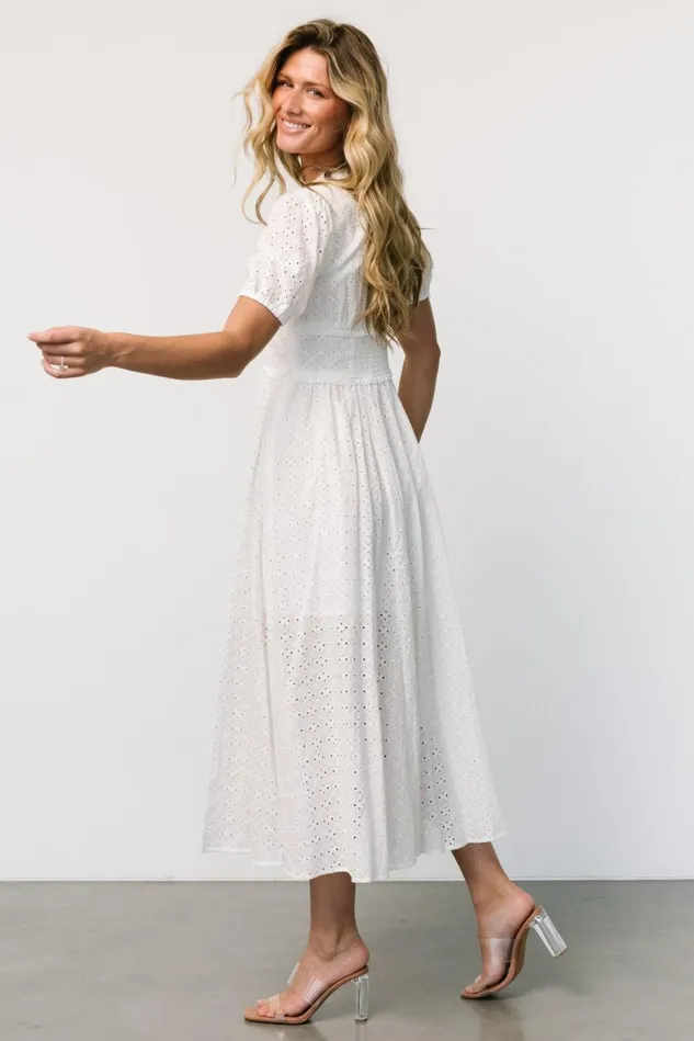 Baltic Born Midi Dresses Women Esther Eyelet Midi Dress Off White Baltic Born Midi Dresses Women Esther Eyelet Midi Dress Off White