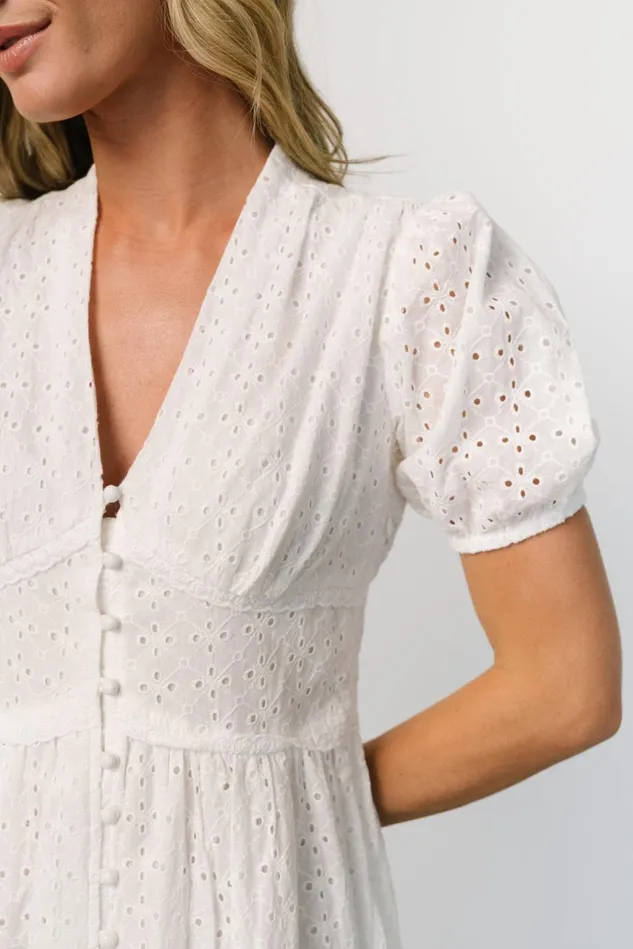 Baltic Born Midi Dresses Women Esther Eyelet Midi Dress Off White Baltic Born Midi Dresses Women Esther Eyelet Midi Dress Off White