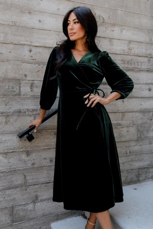 Baltic Born Mother Of The Bride Women Beckinsale Velvet Wrap Dress Dark Green Baltic Born Mother Of The Bride Women Beckinsale Velvet Wrap Dress Dark Green
