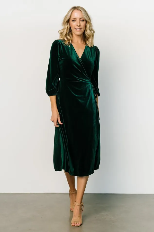 Baltic Born Mother Of The Bride Women Beckinsale Velvet Wrap Dress Dark Green Baltic Born Mother Of The Bride Women Beckinsale Velvet Wrap Dress Dark Green