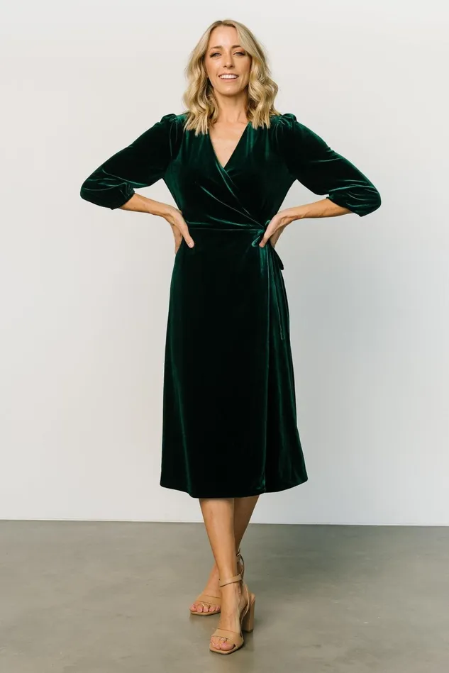 Baltic Born Mother Of The Bride Women Beckinsale Velvet Wrap Dress Dark Green Baltic Born Mother Of The Bride Women Beckinsale Velvet Wrap Dress Dark Green