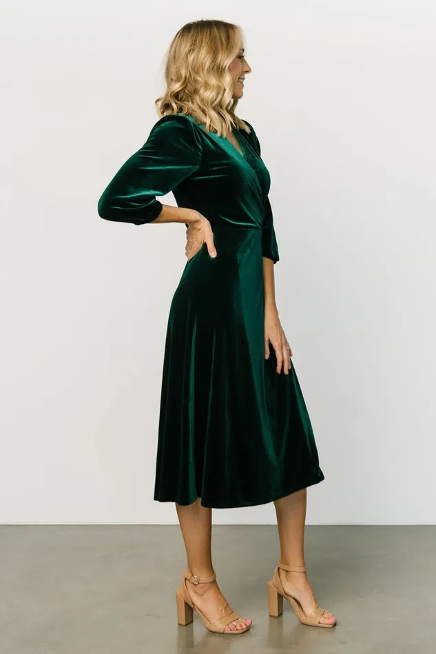Baltic Born Mother Of The Bride Women Beckinsale Velvet Wrap Dress Dark Green Baltic Born Mother Of The Bride Women Beckinsale Velvet Wrap Dress Dark Green