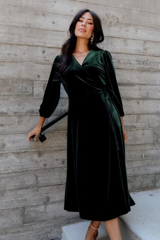 Baltic Born Mother Of The Bride Women Beckinsale Velvet Wrap Dress Dark Green Baltic Born Mother Of The Bride Women Beckinsale Velvet Wrap Dress Dark Green