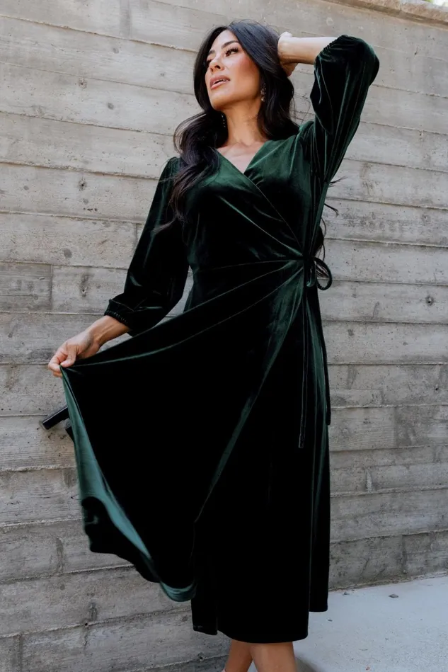 Baltic Born Mother Of The Bride Women Beckinsale Velvet Wrap Dress Dark Green Baltic Born Mother Of The Bride Women Beckinsale Velvet Wrap Dress Dark Green