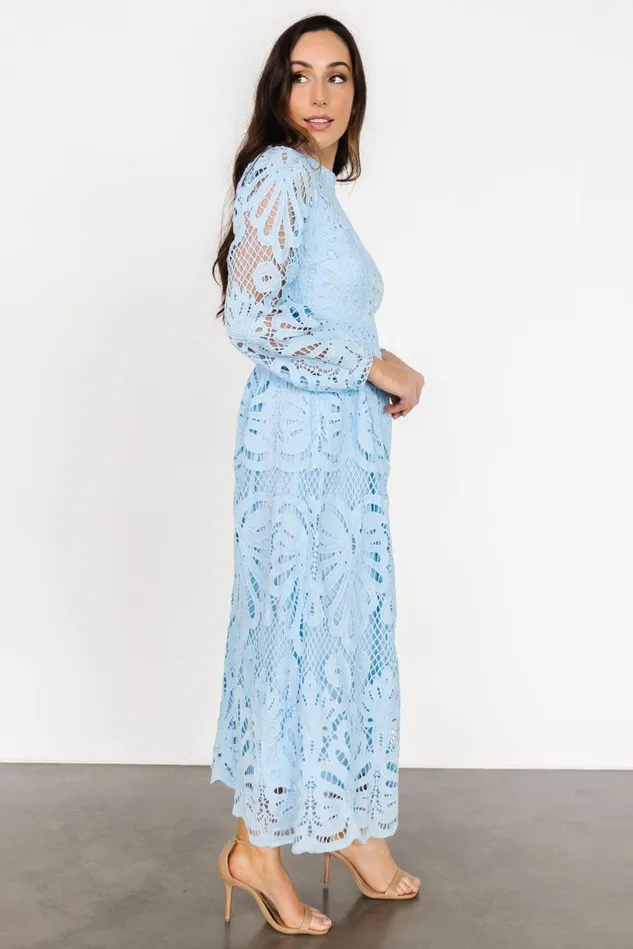 Baltic Born Mother Of The Bride Women Eldora Lace Midi Dress Light Blue Baltic Born Mother Of The Bride Women Eldora Lace Midi Dress Light Blue