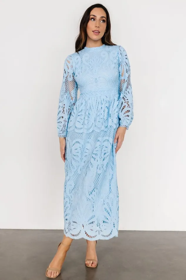 Baltic Born Mother Of The Bride Women Eldora Lace Midi Dress Light Blue Baltic Born Mother Of The Bride Women Eldora Lace Midi Dress Light Blue