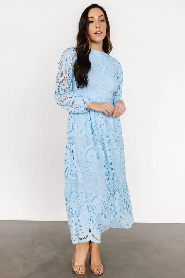 Baltic Born Mother Of The Bride Women Eldora Lace Midi Dress Light Blue Baltic Born Mother Of The Bride Women Eldora Lace Midi Dress Light Blue