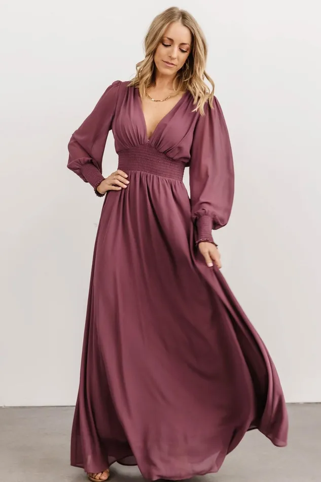 Baltic Born Mother Of The Bride Women Olivia Maxi Dress Vintage Plum