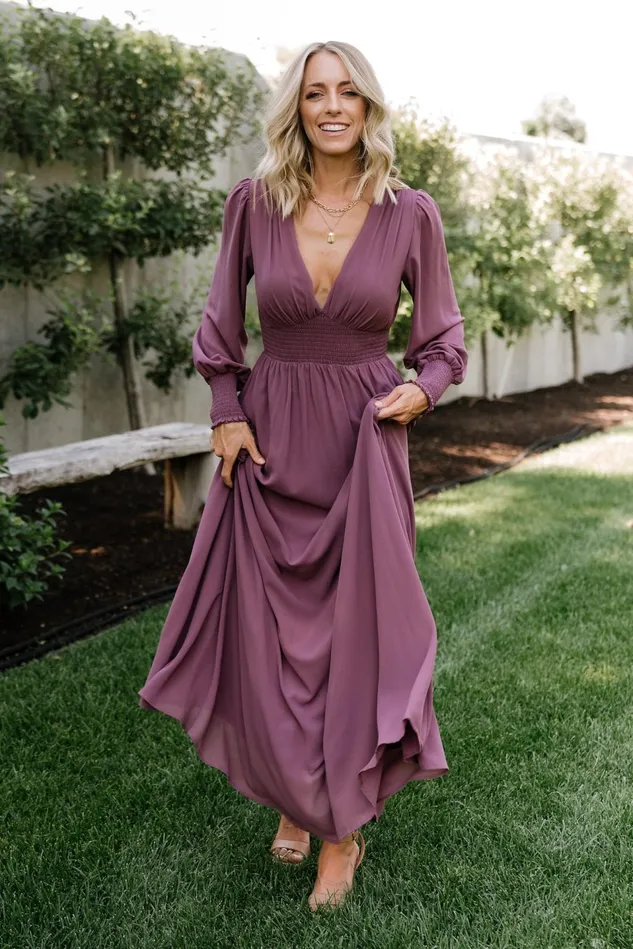 Baltic Born Mother Of The Bride Women Olivia Maxi Dress Vintage Plum