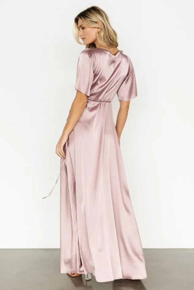 Baltic Born Mother Of The Bride Women Vara Satin Maxi Wrap Dress Lilac Baltic Born Mother Of The Bride Women Vara Satin Maxi Wrap Dress Lilac