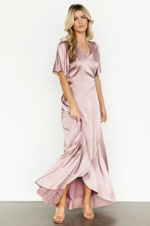 Baltic Born Mother Of The Bride Women Vara Satin Maxi Wrap Dress Lilac Baltic Born Mother Of The Bride Women Vara Satin Maxi Wrap Dress Lilac