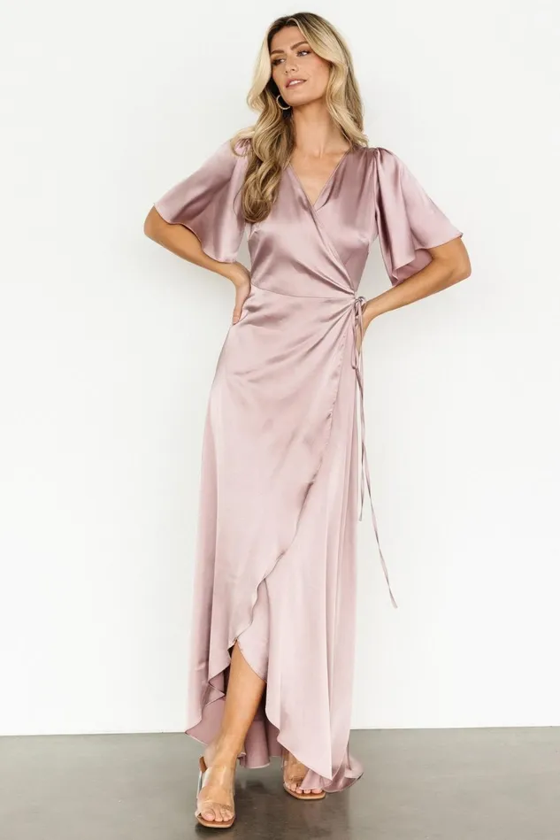 Baltic Born Mother Of The Bride Women Vara Satin Maxi Wrap Dress Lilac Baltic Born Mother Of The Bride Women Vara Satin Maxi Wrap Dress Lilac