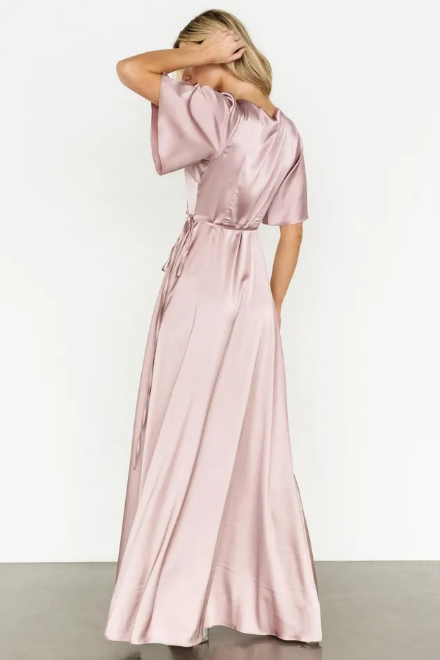 Baltic Born Mother Of The Bride Women Vara Satin Maxi Wrap Dress Lilac Baltic Born Mother Of The Bride Women Vara Satin Maxi Wrap Dress Lilac