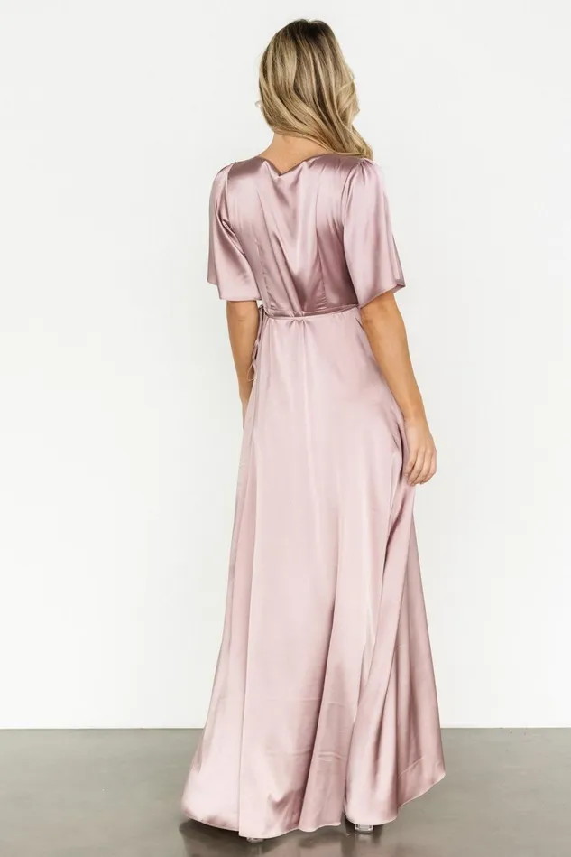 Baltic Born Mother Of The Bride Women Vara Satin Maxi Wrap Dress Lilac Baltic Born Mother Of The Bride Women Vara Satin Maxi Wrap Dress Lilac