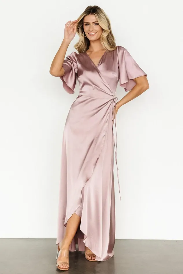 Baltic Born Mother Of The Bride Women Vara Satin Maxi Wrap Dress Lilac Baltic Born Mother Of The Bride Women Vara Satin Maxi Wrap Dress Lilac