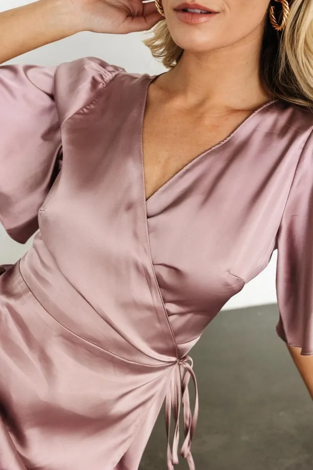 Baltic Born Mother Of The Bride Women Vara Satin Maxi Wrap Dress Lilac Baltic Born Mother Of The Bride Women Vara Satin Maxi Wrap Dress Lilac