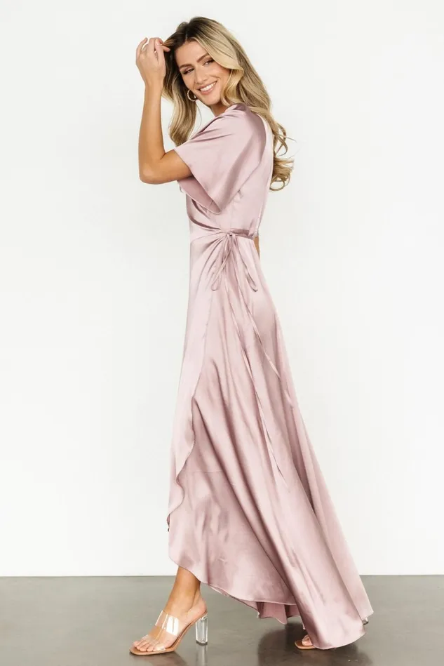 Baltic Born Mother Of The Bride Women Vara Satin Maxi Wrap Dress Lilac Baltic Born Mother Of The Bride Women Vara Satin Maxi Wrap Dress Lilac
