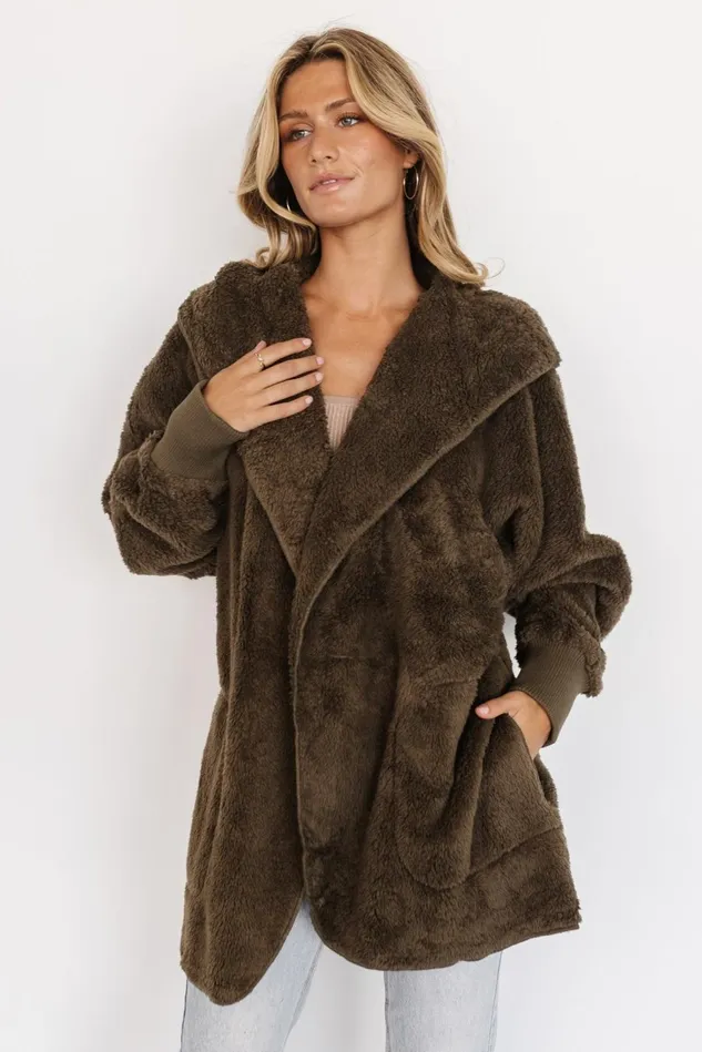 Baltic Born Outerwear Women Melrose Teddy Jacket Olive Baltic Born Outerwear Women Melrose Teddy Jacket Olive