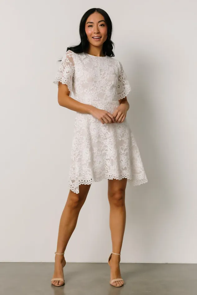 Baltic Born Short Dresses Women Aasha Lace Short Dress Off White