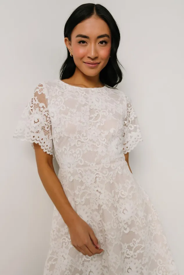 Baltic Born Short Dresses Women Aasha Lace Short Dress Off White