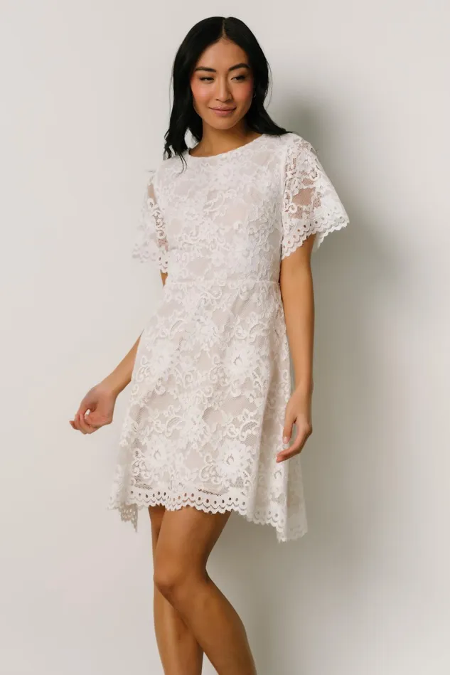 Baltic Born Short Dresses Women Aasha Lace Short Dress Off White
